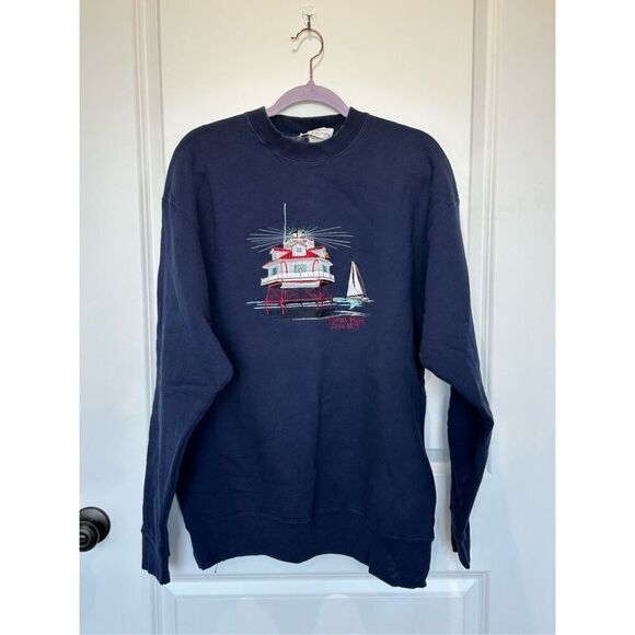 Vintage Keeper of the Light Thomas Point Navy Sweatshirt Size XL - Picture 1 of 5